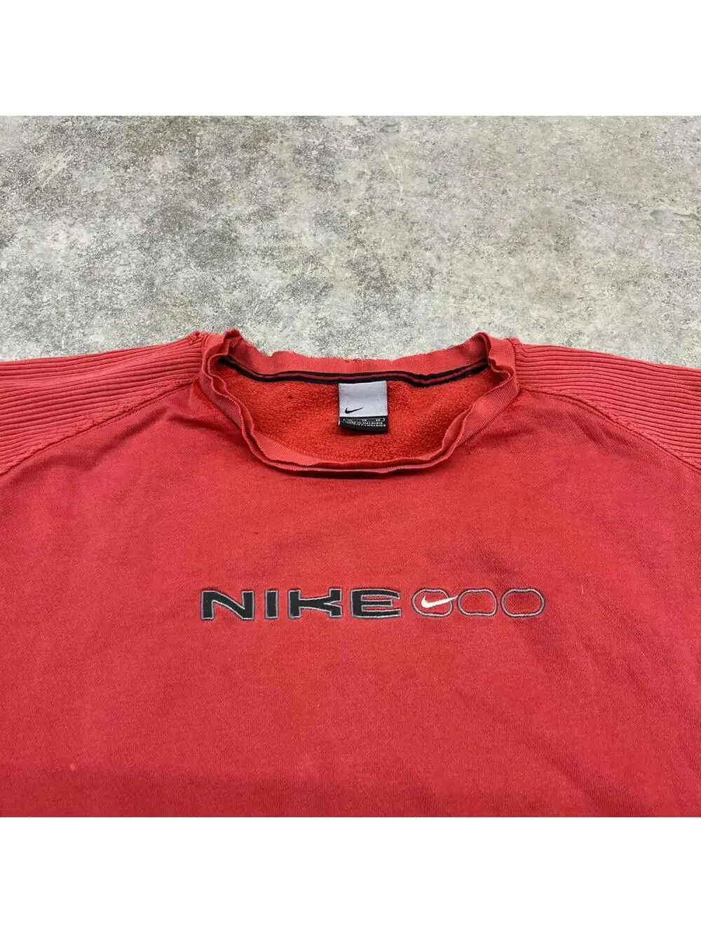 vintage nike red and black spell out center swoosh crewneck size xl